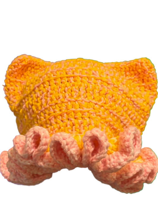 Pink Lemonade Ruffled Cat Ear Hat